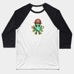 Cute Baby Octopus Firefighter Baseball T-Shirt